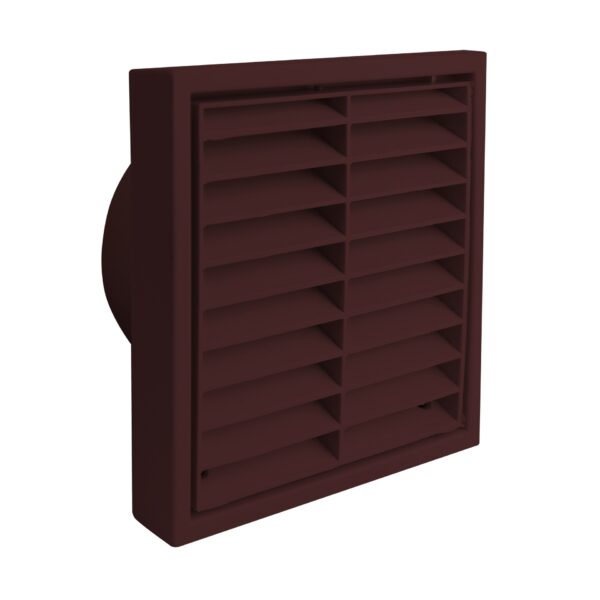 Fixed Louvre Grille 125mm Brown