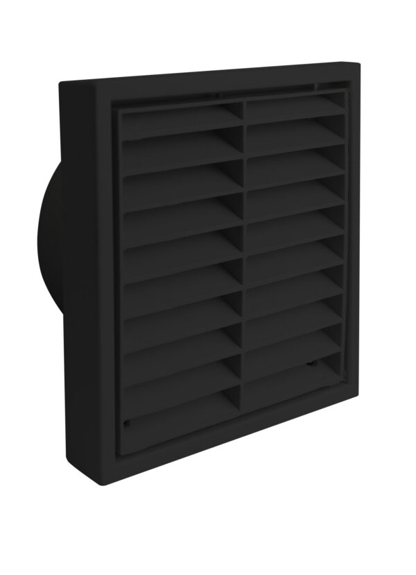 Fixed Louvre Grille 125mm Black