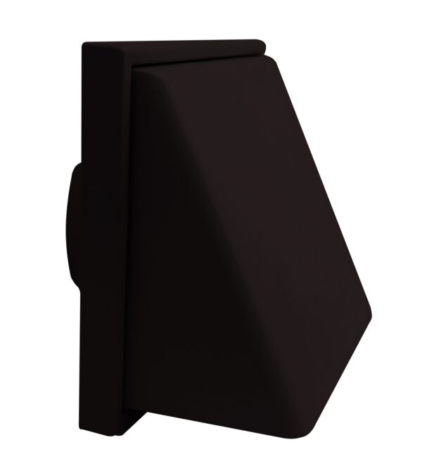 Weather Proof Cowled Wall Outlet 125mm Black Weather Proof Cowled Wall Outlet 125mm Black