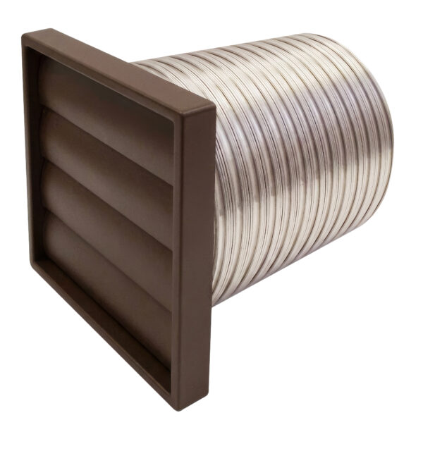 Wall Vent Kit 150mm Gravity Grille Brown