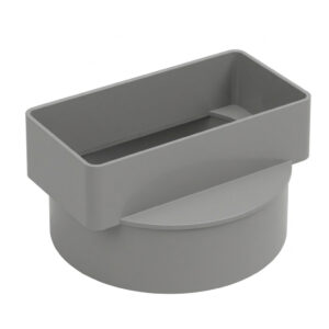 Short Round to Rectangular Duct Adaptor 100mm to 110 x 54mm (F)