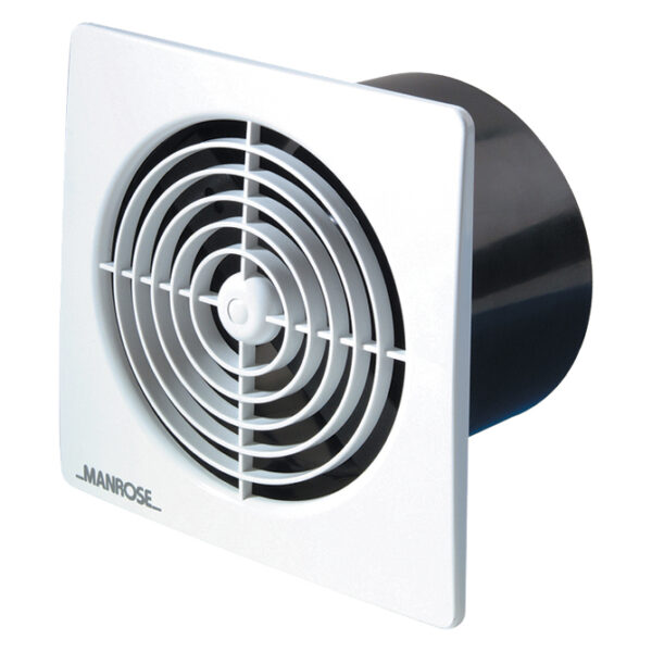 LP150SLVW Lo Profile Square Kitchen Fan SELV White 150mm