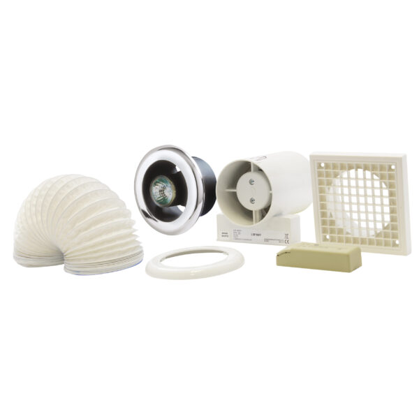 LSL-150TC Showerlite Fan Kit – SELV – adjustable overrun timer LSL-150TC Showerlite Fan Kit – SELV – adjustable overrun timer