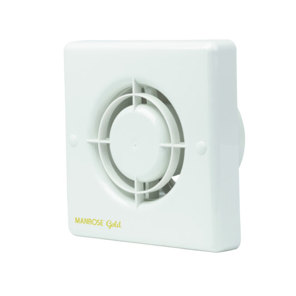 MG100ATP Gold Bathroom Fan Automatic Shutters Timer Pullcord 100mm