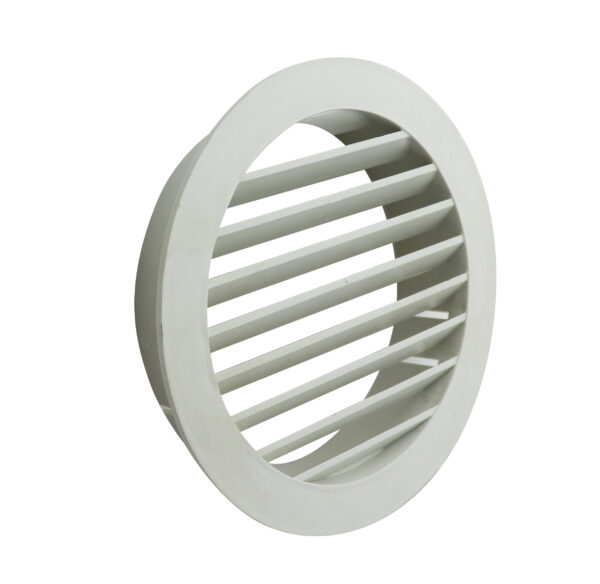 61020 Round Louvered Grille White 150mm/6Inch