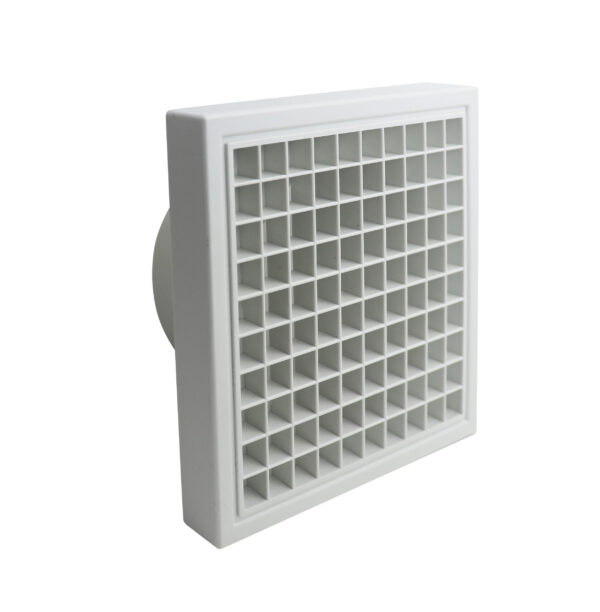 Egg Crate Grille Round Spigot 100mm White