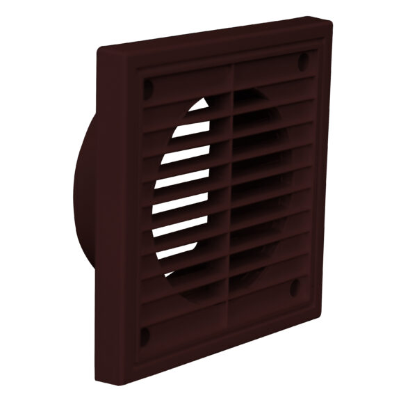1172B 160 x 160mm Fixed Louvre Grille Brown 125mm/5Inch