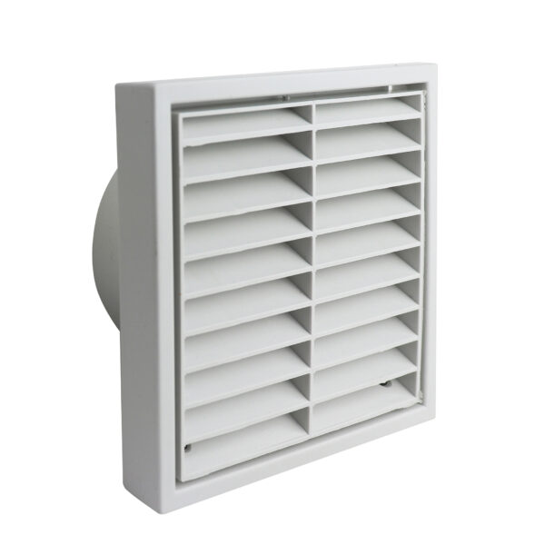 9192W 180 x 180mm Fixed Louvre Grille White 150mm/6Inch