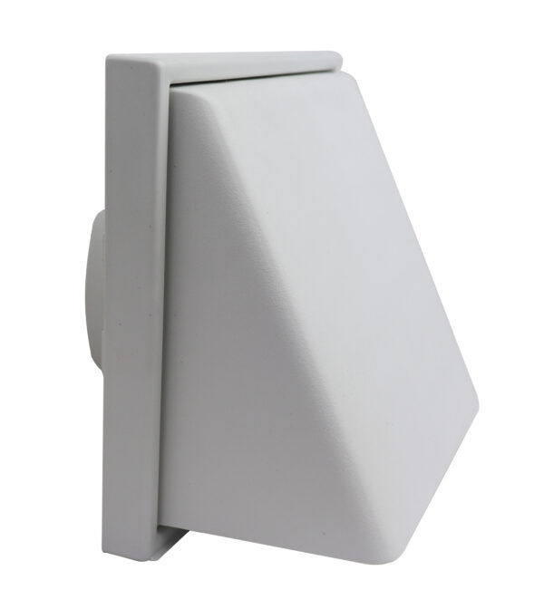 1242W Weather Proof Cowled Wall Outlet White 150mm/6Inch