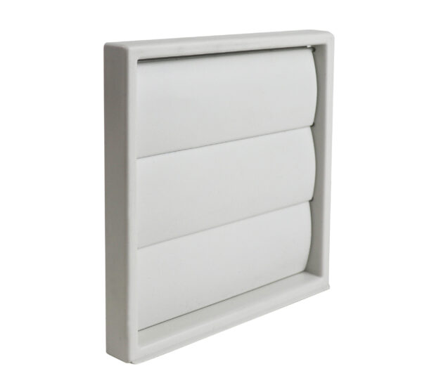 Dual Fitting Gravity Shutter 100mm / 110 x 54mm White Dual Fitting Gravity Shutter 100mm / 110 x 54mm White