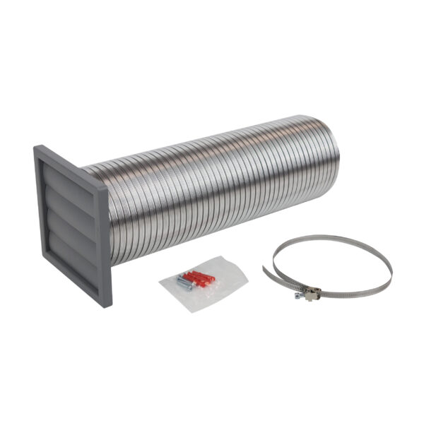 Cooker Hood Venting Kit with Grey Gravity Grille 125mm