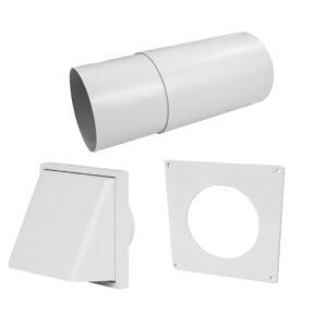 7108W Round Pipe 250mm to 450mm Telescopic Outlet Set White 100mm/4Inch